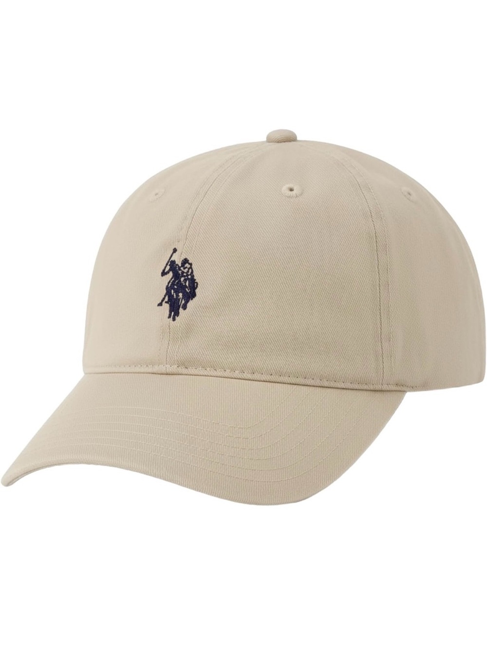 U.S. Polo Assn. Beige Baseball Cap with Navy Pony Logo